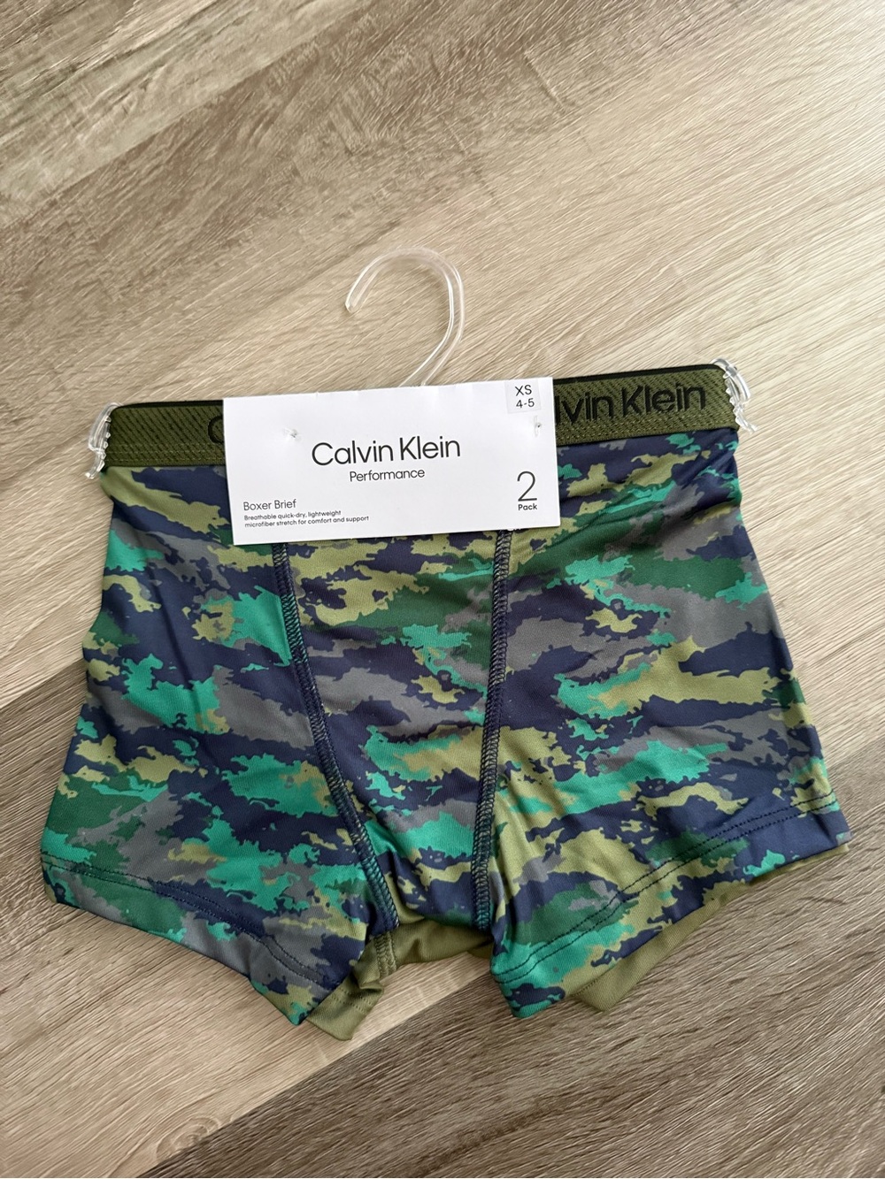Calvin Klein Performance Green Camo Boxer Briefs